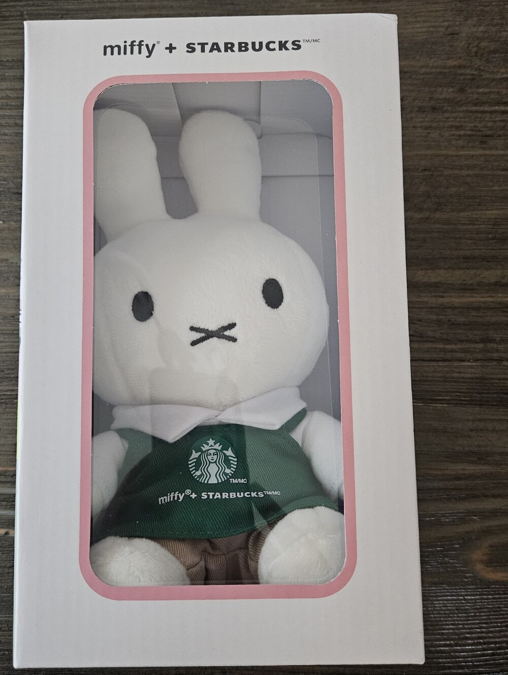 Starbucks White Miffy Plush with Green Apron